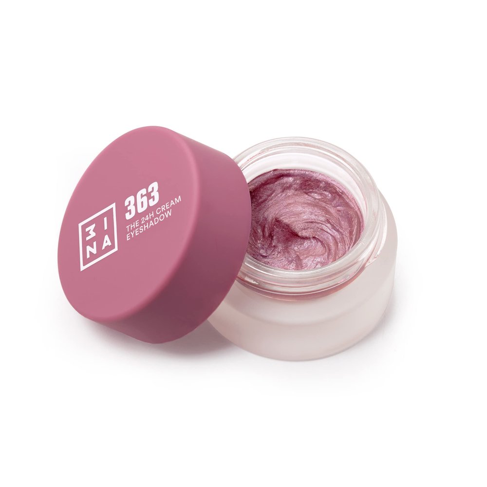 3INA MAKEUP - The 24H Cream Eyeshadow 363 - Pink with Creamy Texture - Matte Shimmer and Glitter Finish - Waterproof Cream Eyeshadow - Vegan - Cruelty Free