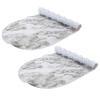 Bath Bliss 2 Pack Shower Tub Mat | Oval Anti-Slip Bathmat | Suction Cup Base | Drain Holes | Safety | Marble Print view 1