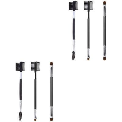 minkissy 6pcs Angled Eyebrow Brush Lamination Brush Makeup Tools for Shaping Styling and Combining for Home Use