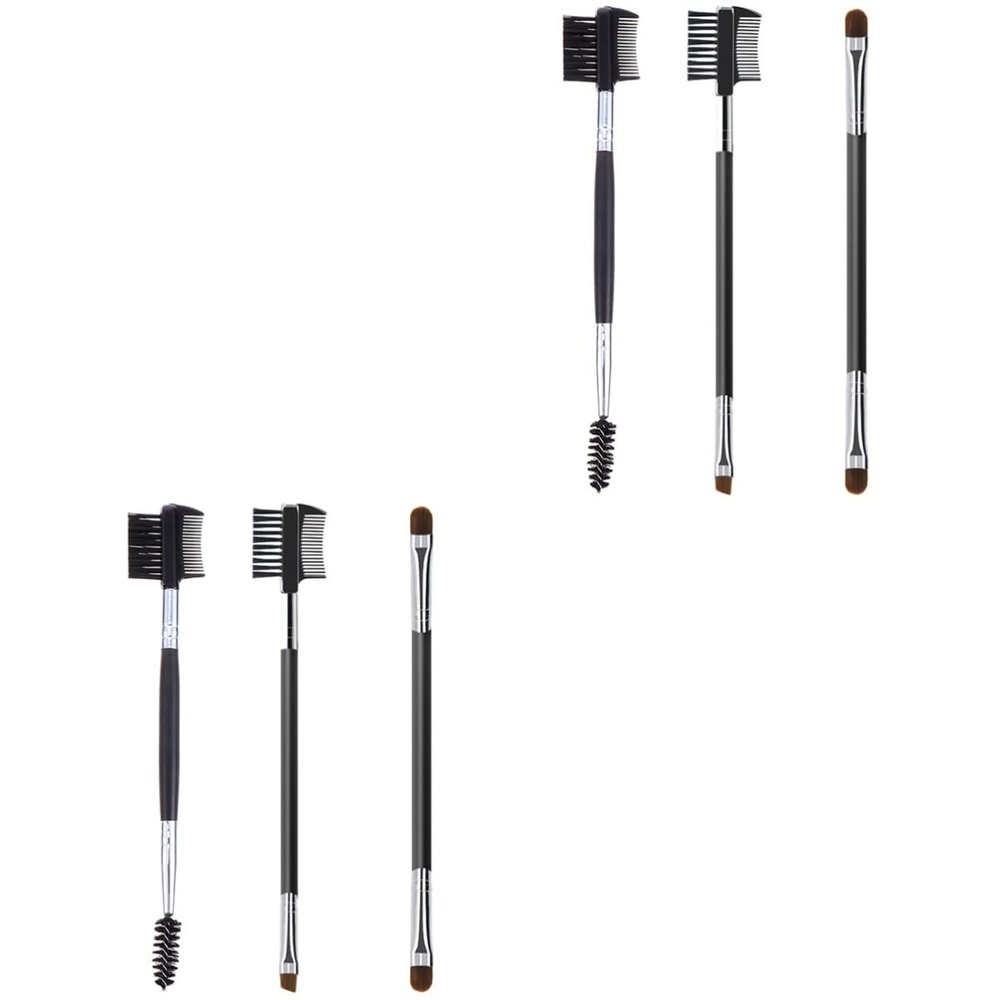 minkissy 6pcs Angled Eyebrow Brush Lamination Brush Makeup Tools for Shaping Styling and Combining for Home Use