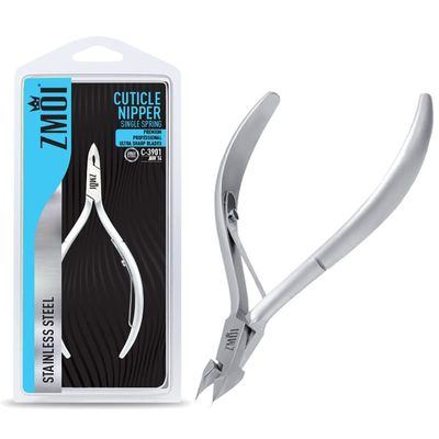 ZMOI Cuticle Nippers Professional Cuticle trimmer Premium Stainless Steel Cuticle Remover Tool Cuticle Cutter for Cuticle Trimming and Hangnails (Single Spring - Haft Jaw 5mm)