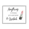 Stupell Industries Anything Possible With Lipstick Glam Makeup Inspiration Framed Wall Art, Design By CAD Designs view 1