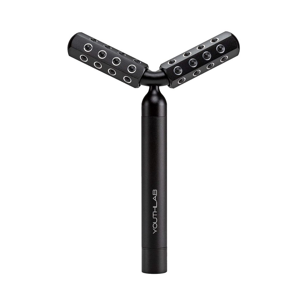 YOUTHLUX Revolution Roller - Germanium Stone Uplifting Face/Body Beauty Massage Tool/Roller/Wand for Skin Tightening/Firming, De-Puffing, Anti-Aging (Black)