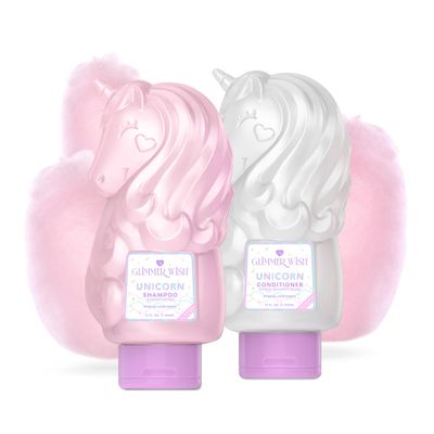 Glimmer Wish Premium Unicorn Shampoo + Conditioner, Tropical Beach Scent, Dermatologist Tested, Sulfate & Sulfite Free, Paraben Free, PEG & EDTA Free, 100% Vegan, Cruelty & Gluten Free, x2 12 Fl Oz