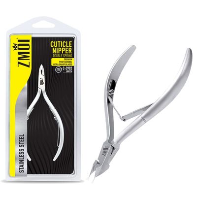 ZMOI Cuticle Nippers Professional Cuticle trimmer Premium Stainless Steel Cuticle Remover Tool Cuticle Cutter for Cuticle Trimming and Hangnails (Double Spring - Haft Jaw 5mm)