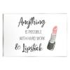 Stupell Industries Anything Possible With Lipstick Glam Makeup Inspiration Wood Wall Art, Design By CAD Designs view 1