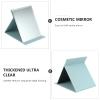 Beaupretty 2pcs Modern Ultrathin Leather Mirror Small Tabletop Foldable Rectangular Bedroom Standing Stand Tools Dresser Cosmetic Base Outdoor Home Dressing Portable Desktop Folding with for view 3
