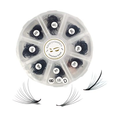 Premade Fans Eyelash Extensions Mixed Tray 1000 Premade Lash Fans 4D to 10D 9-16mm Pointed Handmade Promade Loose Fans D Curl Thin Base Volume Wispy Lash (9D - 0.07, Curl C)