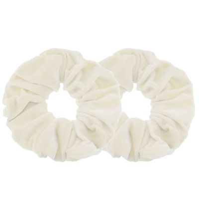 2 Pcs Large Size Beige Color Scrunchies for Thick Hair Women Girls' Hair Ties Hair Accessories