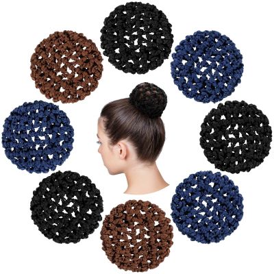 Waydress 8 Pcs Ballet Hair Net Bun Cover Invisible Elastic Edge Mesh Hair Nets Mesh Hairs Bun Set for Women Dance Accessories(Simple Style)