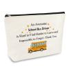 School Bus Driver Appreciation Gifts Makeup Bag For Women Thank You Gifts for School Bus Driver Cosmetic Bag Christmas Retirement Gift Back to Schools End Of Term Schools Gift Travel Toiletries Bags view 1