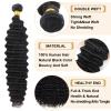 12A Deep Wave Bundles Human Hair 20 Inch Full And Thick Single Bundles 100% Unprocessed Brazilian Virgin Hair Bundles Soft Deep Curly Bundles Human Hair Natural Color 1 Bundle100g/pc view 2