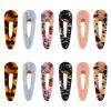 12pcs Acetate Geometric Side Clip Lady Hair Clip Hair Barrette Barrette Acrylic Side Retro Woman Ornament Marbling Leopard view 1