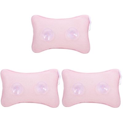 Zerodeko 3pcs Bath Pillow Strong Cups Softness for Bathtub Spa Relaxation Bone Shape Design for Back Support Easy to Clean and Store