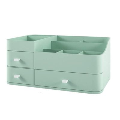 Feiyx Makeup Organizer-Vanity Box for Cosmetics,Jewelry,Skincare Items-Multi-Purpose Plastic Tabletop Cabinet for Brushes,Eyeshadow,Lotions,Lipstick and Nail Polish (Color : Green)