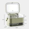 Feiyx Makeup Organizer Acrylic Cosmetic Storage,Cosmetic Storage Box with Full-Open Waterproof and Dustproof Transparent Cover,Portable Handle,with Drawer,with LED Light Cosmetic Organiser,for Counter view 2