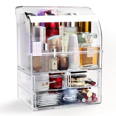 Feiyx Cosmetic Makeup Organizer DustProof Waterproof Cosmetic Storage Display Case with Drawers Suitable for Bathroom countertop,Bedroom Dresser