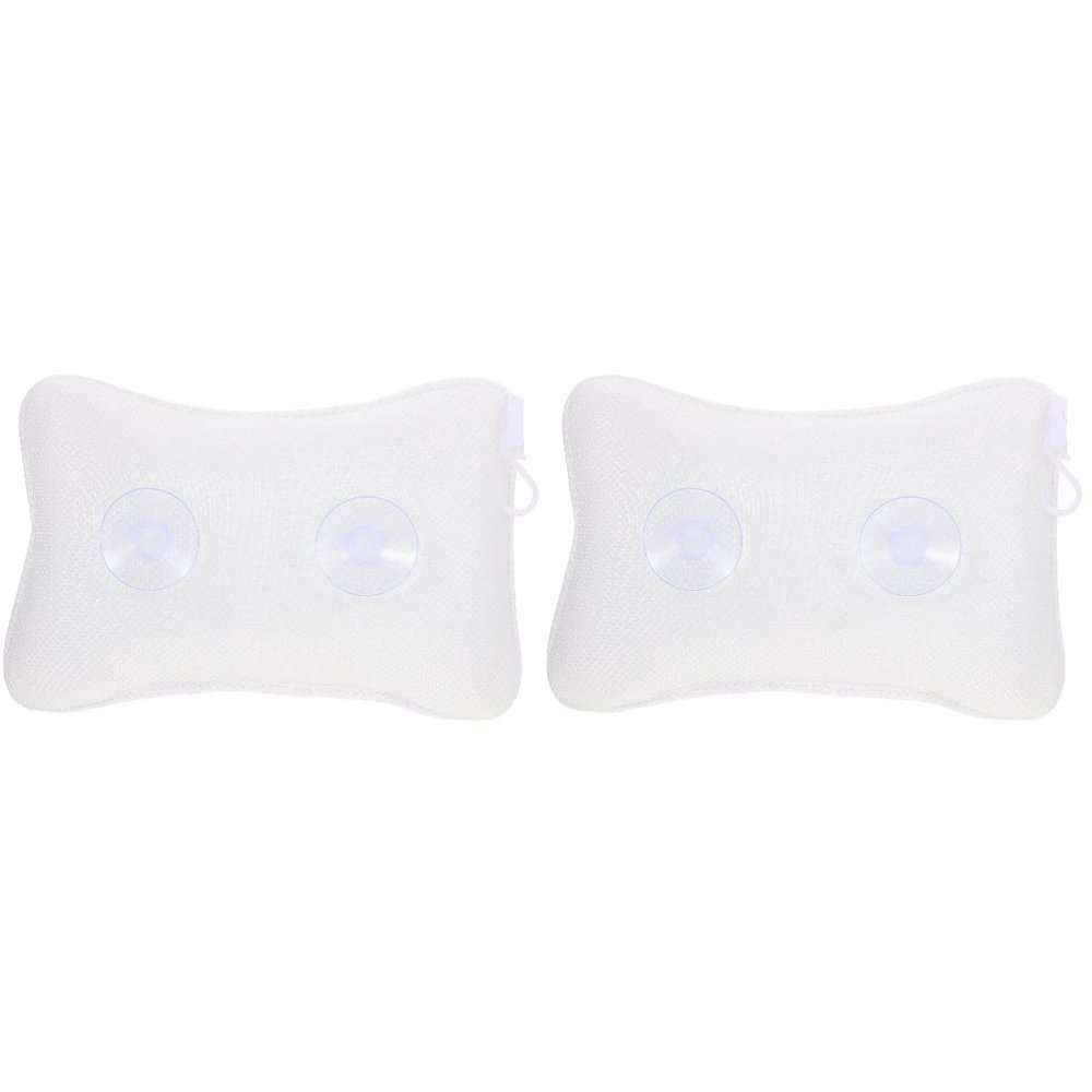 Zerodeko 2pcs Bath Tub Pillow Strong Cups Inflatable Bath Pillow for Comfortable Neck and Back Support Spa Accessory Easy to Clean and Store
