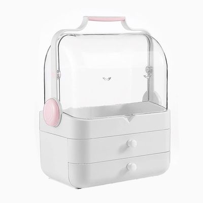 Feiyx Cosmetic Storage Organizer - Cosmetic Display Cases,Jewelry and Hair Accessories,Large Household Portable Dressing Table with lid and Skin Care Product Rack (Color : A)
