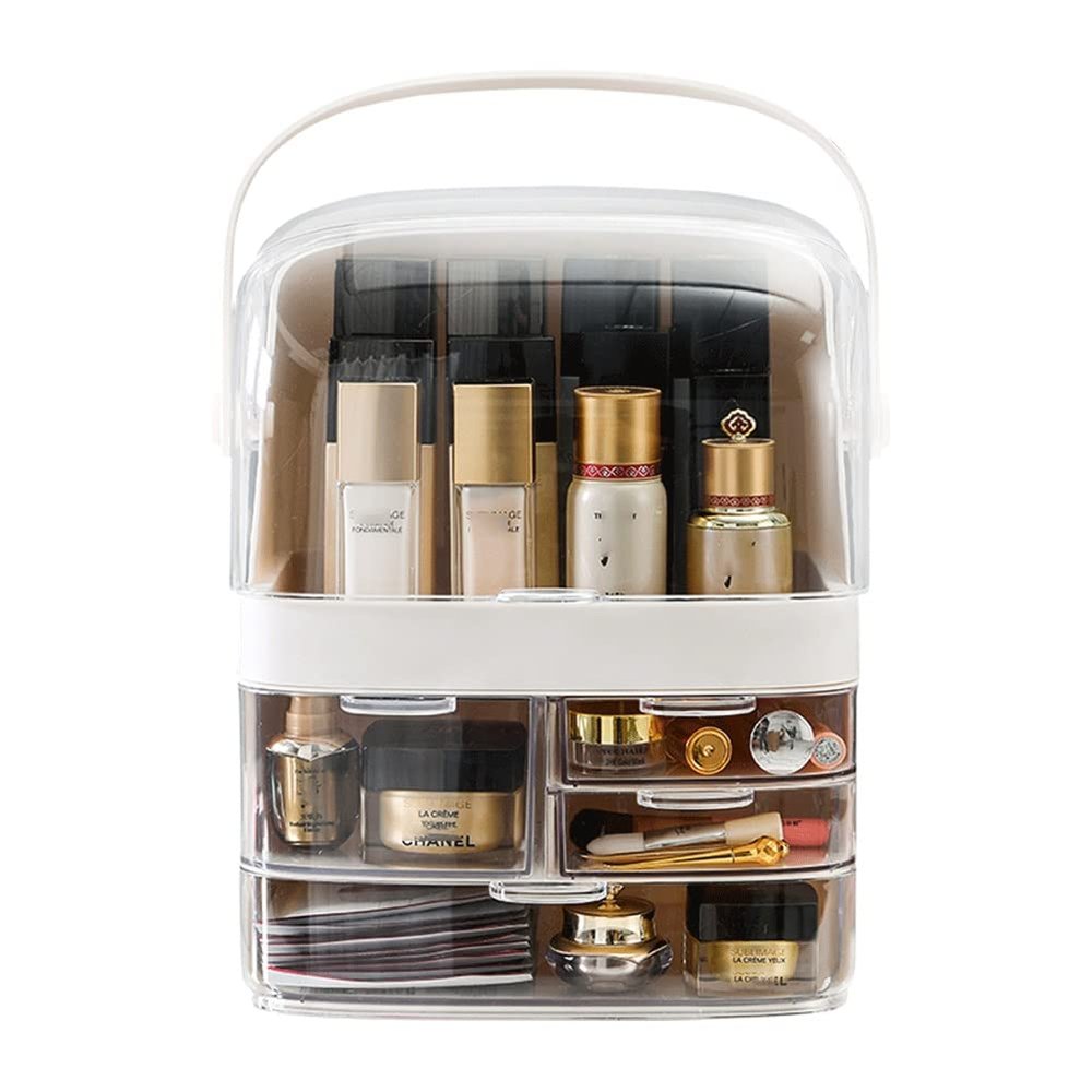 Feiyx Makeup Organizer, Cosmetic Storage Box,Suitable for Bathroom Countertops and Bedroom Dressers,Multifunctional Storage Box,Cosmetic Organizer Makeup Storage Holder