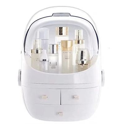 Feiyx Makeup Organizer Cosmetic Storage Box Holder with Dust Free Cover Portable Handle,Fully Open Waterproof Lid,Dust Proof Drawers,for Cosmetic Accessory and Jewellery Large Capacity Cosmetic Displa