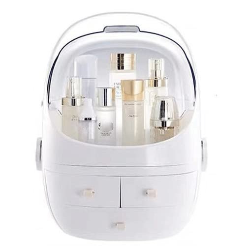 Feiyx Makeup Organizer Cosmetic Storage Box Holder with Dust Free Cover Portable Handle,Fully Open Waterproof Lid,Dust Proof Drawers,for Cosmetic Accessory and Jewellery Large Capacity Cosmetic Displa