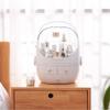 Feiyx Makeup Organizer Cosmetic Storage Box Holder with Dust Free Cover Portable Handle,Fully Open Waterproof Lid,Dust Proof Drawers,for Cosmetic Accessory and Jewellery Large Capacity Cosmetic Displa view 3