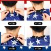 FEBSNOW Professional Barber Cape Independence 4th for July Salon Hair Cutting Cape with Adjustable neckline and Neck Duster Brush Barber Shop Supplies 46.8  56 Inch (Flag pattern) view 4