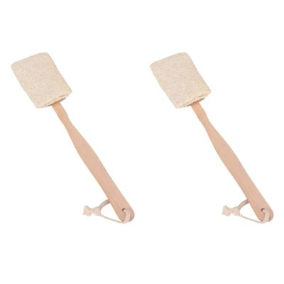 Alipis 2pcs Exfoliating Body Brush Long Handle Spa Back Brush Shower Loofah Bath Body Scrubber Natural Material Skin Smoother Random