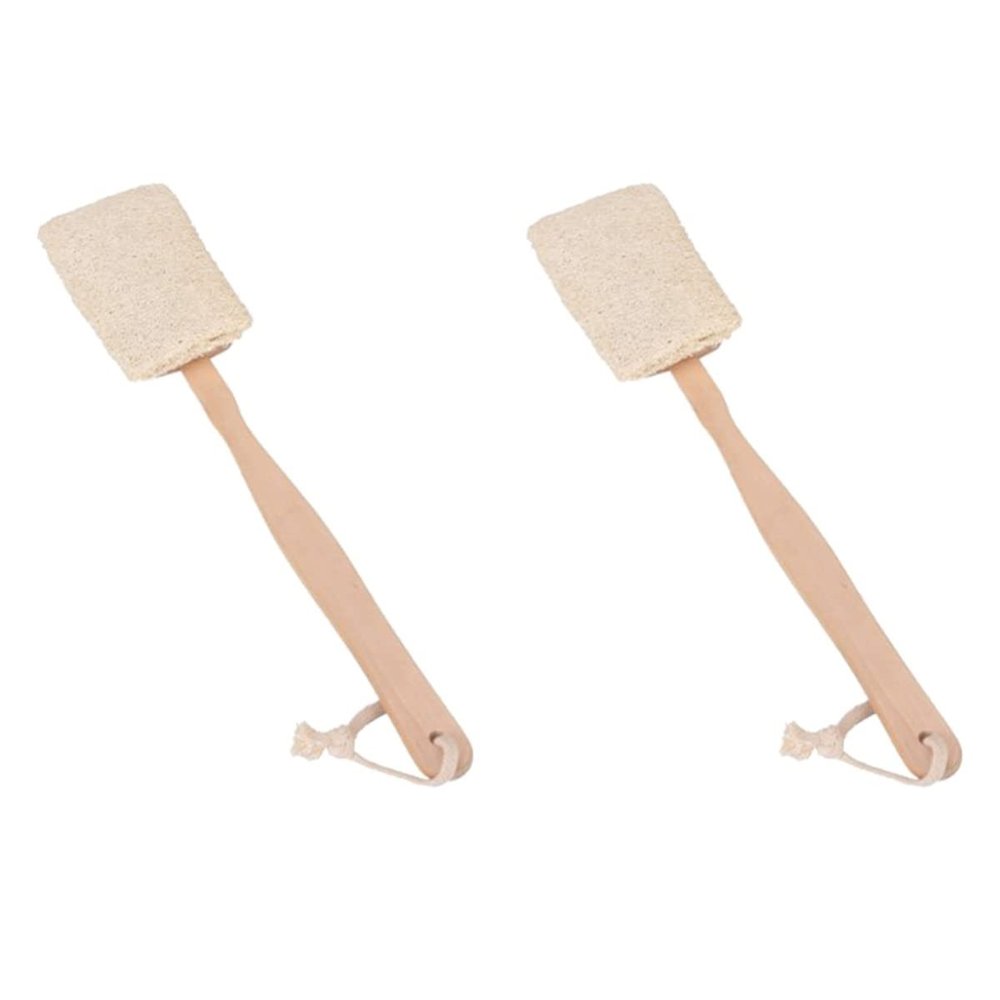 Alipis 2pcs Exfoliating Body Brush Long Handle Spa Back Brush Shower Loofah Bath Body Scrubber Natural Material Skin Smoother Random