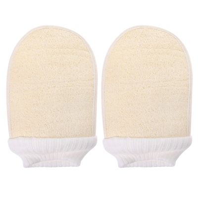 Alipis 4pcs Loofah Exfoliating Gloves Deep Scrub Bath Mitts for Dead Skin Removal Comfortable Loofah Material Gentle Body Exfoliation for Smooth Skin for All Types