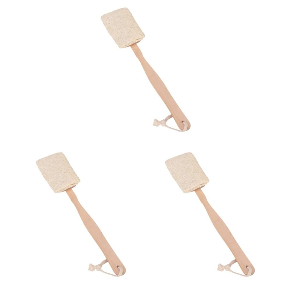 Alipis 3pcs Long Handle Exfoliating Body Brush Bath Shower Scrubber Loofah for Body Spa Back Brush Loofah Random Color