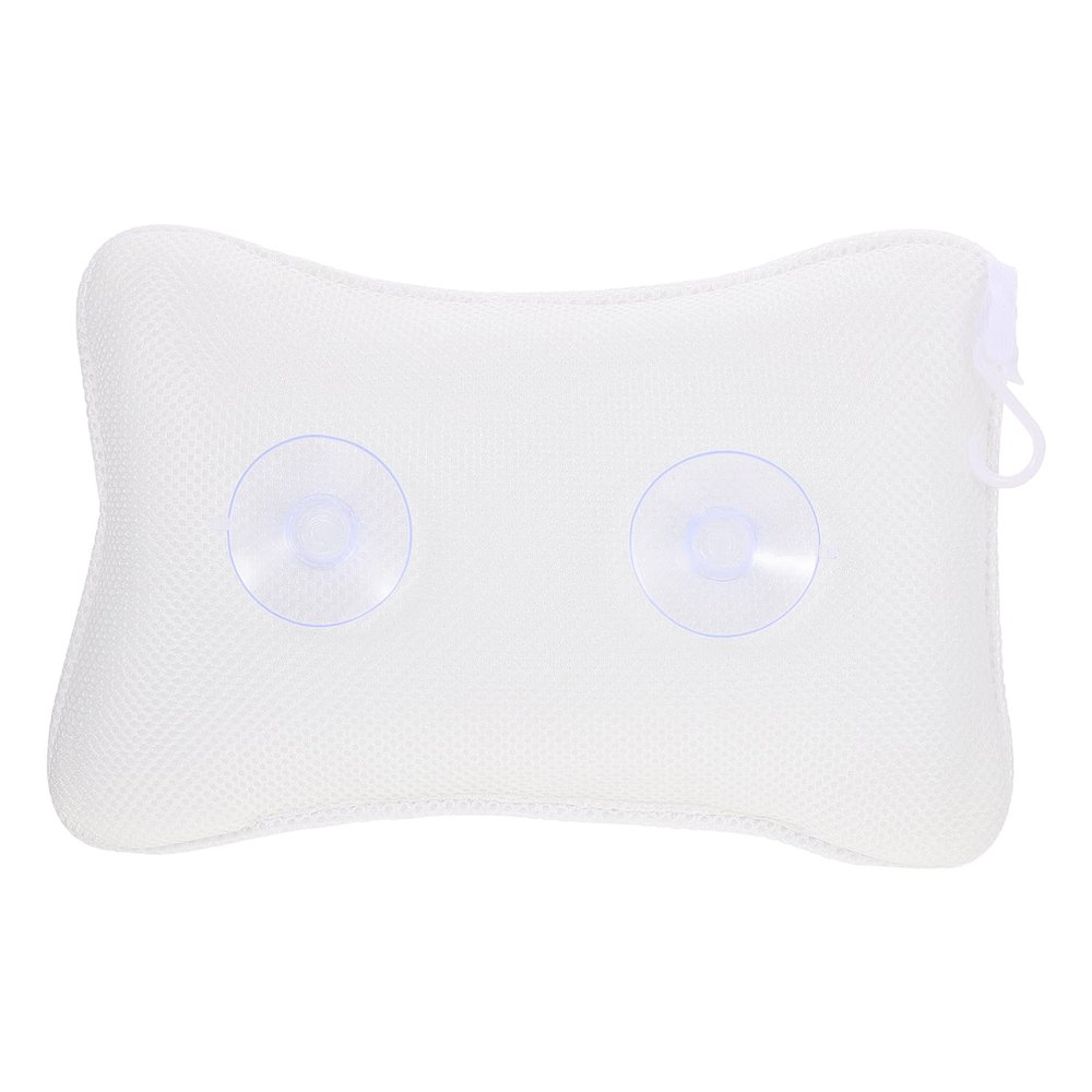 Zerodeko 1pc Comfortable Bathtub Pillow Strong Cups Soft Mesh Bath Headrest for Neck Back Support Bathroom Accessory for Relaxing Spa