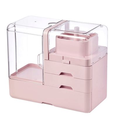 Feiyx Makeup Organizer,Cosmetic Storage Box with Waterproof and Dustproof Transparent Cover,Portable Handle,with Drawer,Skincare Items - Cosmetic Storage Box Desktop Dressing and Washing Table Shelf