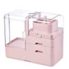 Feiyx Makeup Organizer,Cosmetic Storage Box with Waterproof and Dustproof Transparent Cover,Portable Handle,with Drawer,Skincare Items - Cosmetic Storage Box Desktop Dressing and Washing Table Shelf view 1
