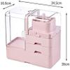 Feiyx Makeup Organizer,Cosmetic Storage Box with Waterproof and Dustproof Transparent Cover,Portable Handle,with Drawer,Skincare Items - Cosmetic Storage Box Desktop Dressing and Washing Table Shelf view 2