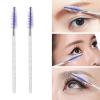 100 Pcs Disposable Mascara Wands, Lash Brushes with Container, Crystal Eyebrow Spoolies Brush for Eyelash Extensions (Purple) view 2