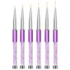 minkissy 6pcs Nail Art Liner Brushes Dual-ended Design for Fine Detailing Comfortable to Hold for Nail Painting and Salon Use Includes Tips for Dots and Patterns view 1
