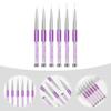 minkissy 6pcs Nail Art Liner Brushes Dual-ended Design for Fine Detailing Comfortable to Hold for Nail Painting and Salon Use Includes Tips for Dots and Patterns view 3