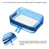 PATIKIL 6.7"x2.4"x4.7" Clear Travel Toiletry Bags, 3 Pack PVC Makeup Bags Cosmetic Pouch with Zipper for Travel Home Storage and Organizing, Blue view 3
