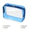 PATIKIL 6.7"x2.4"x4.7" Clear Travel Toiletry Bags, 3 Pack PVC Makeup Bags Cosmetic Pouch with Zipper for Travel Home Storage and Organizing, Blue view 4