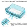 PATIKIL 6.7"x2.4"x4.7" Clear Travel Toiletry Bags, 3 Pack PVC Makeup Bags Cosmetic Pouch with Zipper for Travel Home Storage and Organizing, Sky Blue view 3