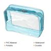 PATIKIL 6.7"x2.4"x4.7" Clear Travel Toiletry Bags, 3 Pack PVC Makeup Bags Cosmetic Pouch with Zipper for Travel Home Storage and Organizing, Sky Blue view 4