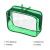 PATIKIL 6.7"x2.4"x4.7" Clear Travel Toiletry Bags, 3 Pack PVC Makeup Bags Cosmetic Pouch with Zipper for Travel Home Storage and Organizing, Green view 4