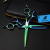3Pcs Professional Hair Cutting Scissors Shears Kit, 6 Inch Green Curved Handle Hairdressing Scissors Set, 440C Japanese Stainless Steel, for Men Women Kids Home Salon Barber Tools Kit view 1