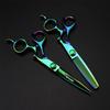 3Pcs Professional Hair Cutting Scissors Shears Kit, 6 Inch Green Curved Handle Hairdressing Scissors Set, 440C Japanese Stainless Steel, for Men Women Kids Home Salon Barber Tools Kit view 3