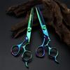 3Pcs Professional Hair Cutting Scissors Shears Kit, 6 Inch Green Curved Handle Hairdressing Scissors Set, 440C Japanese Stainless Steel, for Men Women Kids Home Salon Barber Tools Kit view 4
