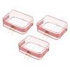 PATIKIL 6.7"x2.4"x4.7" Clear Travel Toiletry Bags, 3 Pack PVC Makeup Bags Cosmetic Pouch with Zipper for Travel Home Storage and Organizing, Pink view 1