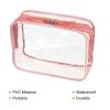 PATIKIL 6.7"x2.4"x4.7" Clear Travel Toiletry Bags, 3 Pack PVC Makeup Bags Cosmetic Pouch with Zipper for Travel Home Storage and Organizing, Pink view 4