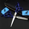 6.0 Inch Professional Hair Cutting Scissors Shears Kit, Blue Handle Hairdressing Scissors Set, 440C Japanese Stainless Steel, for Men Women Kids Home Salon Barber Tools Kit view 1